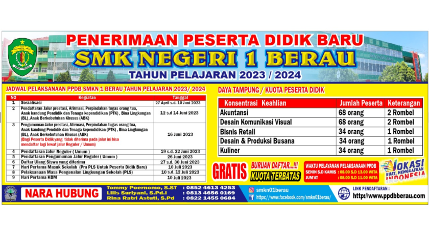 Info PPDB SMKN 1 Berau 2023-2024